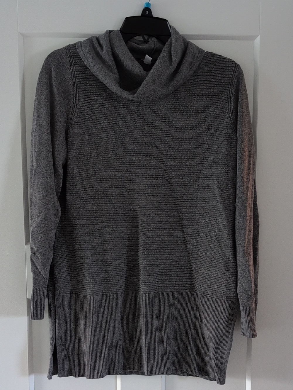 Adrienne Vittadini Charcoal Gray Cowl Neck Sweater